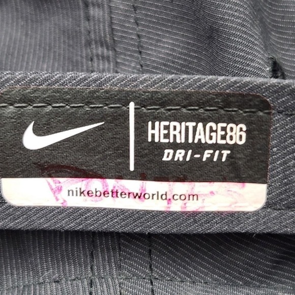 Nike Hat Cap Strap Back Black‎ Dri-FIT Heritage86 Swoosh Mens Athletic Golf - Picture 4 of 9